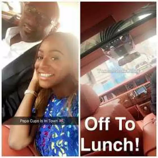 Dj Cuppy And Her Billionaire Dad, Femi Otedola Step Out For Lunch In Luxurious Style